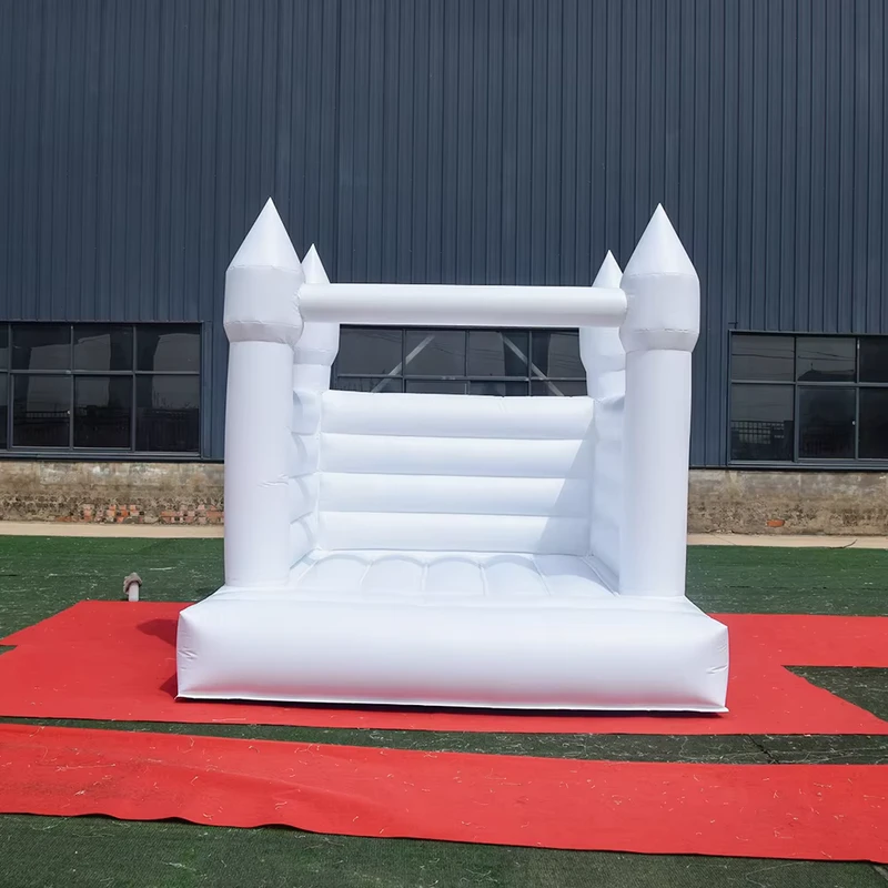 Castillo Inflable Blanco de Alta Calidad, Castillo Saltarín Inflable de Color Personalizado para Fiesta de Cumpleaños de Niños