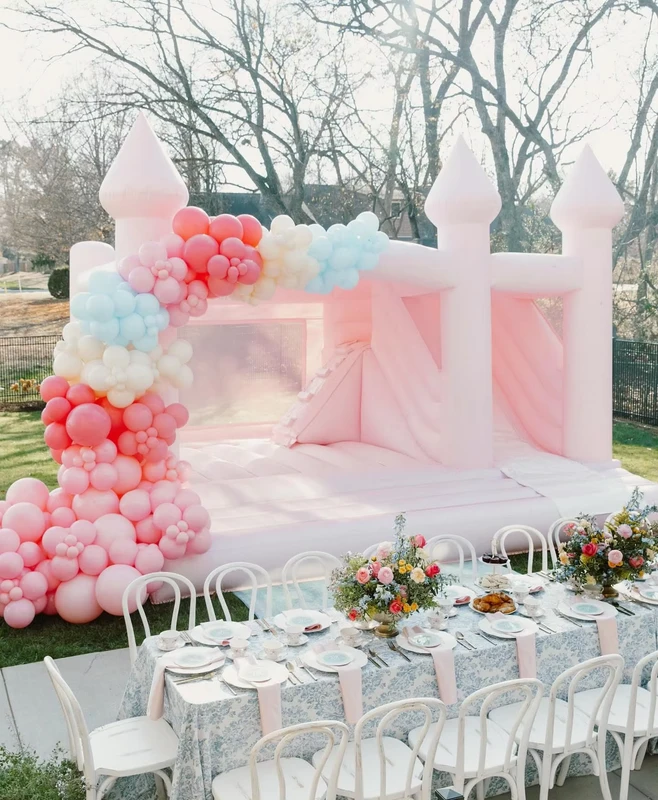 White Bouncy Castle for Party Inflatable Wedding Bouncer With Slide Commercial Bounce House