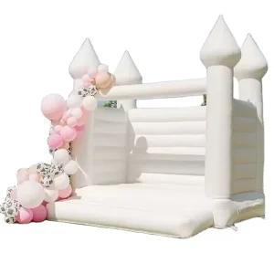 White Castle Inflatable Bounce House Bouncy Castle Wedding Outdoor Playground for Kids with UV Protection and Customizable Size