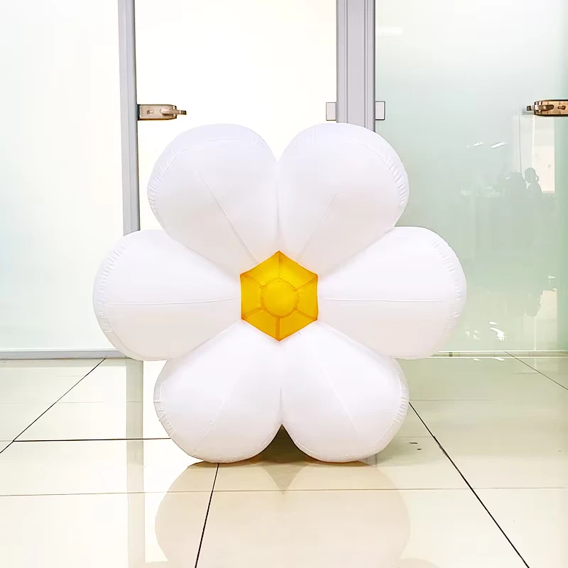 White Customized Blow up Flower Decoration Artistic Airtight Plant Model Stage Giant Inflatable Hanging Flower