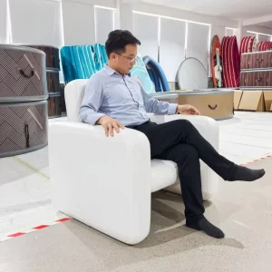 White Factory Single Person Drop Stitch Inflatable Sofa Chair Air Furniture for Outdoor Camping Beach Relax