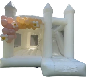White Indoor Outdoor Soft Play Inflatable Castle Party Rental Ball Pit Pool Bounce House Wedding Bouncy Equipment with Slide