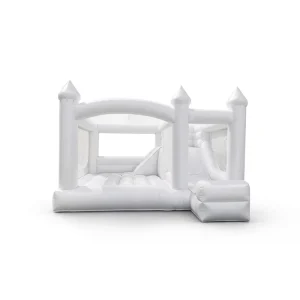 White Inflatable Bounce House for Outdoor Parties Wedding Bouncy Jumping Castle with Slide for Bounce House Rentals