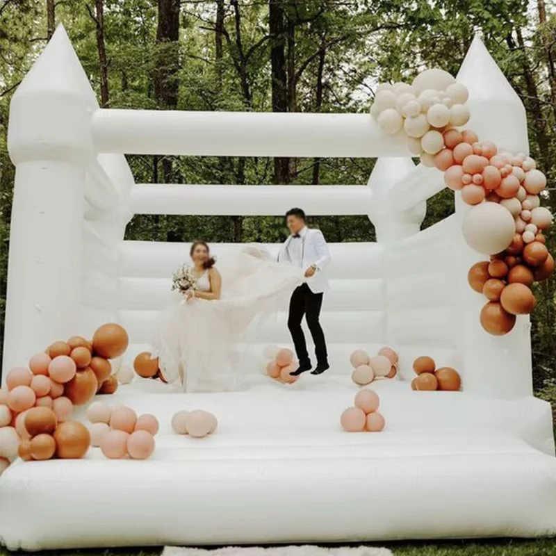 Château gonflable mini blanc, tente de mariage européenne, accessoire de jeu et de photo pour enfants