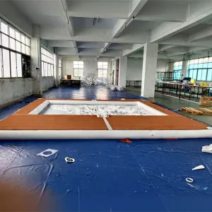 White Inflatable Swimming Pool Floating Ocean Sea Swimming Pool with Net and Lounger