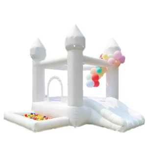 White Inflatable Wedding Bounce Castle Outdoor Jumping Bouncer for Birthday Party Wedding Proposal Decor Props