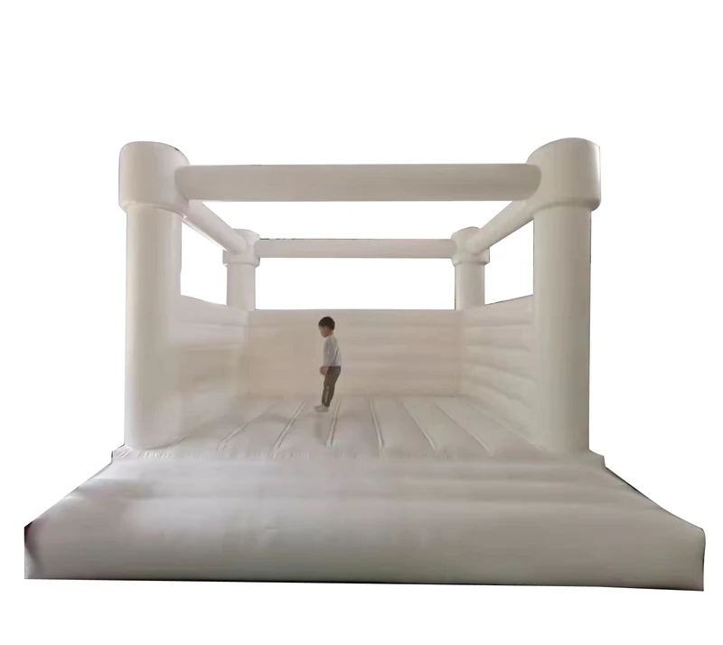 Castillo Inflable Blanco para Bodas, Casa de Rebote Exterior para Fiestas de Cumpleaños de Niños
