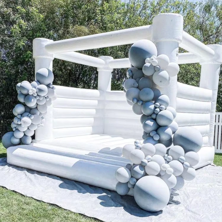 White Inflatable Wedding Bouncy Castle for Birthday and Wedding Parties