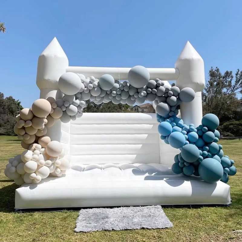 White Inflatable Wedding Bouncy Castle for Party Rental and Advertising Inflatables