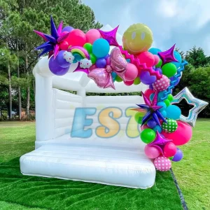 White Inflatable Wedding Jumping Castle Bounce House