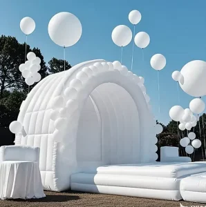 Tenda Pernikahan Inflatable Putih Kastil Bouncy untuk Pesta