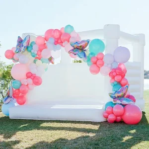 Castillo inflable de PVC blanco personalizado para bodas, niños y adultos, alquiler para eventos y fiestas