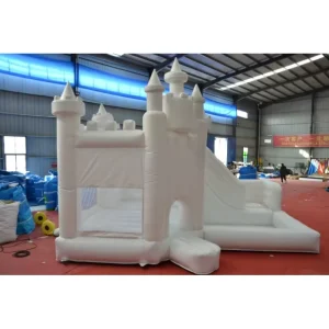 White PVC Inflatable Bouncy Castle Slide Outdoor Jumping Bounce House CE Certified 100 500kg Capacity for Home Commercial Resort