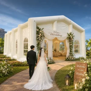 White PVC Inflatable Wedding Tent Blow up House Marquee Outdoor Party Event Shelter Luxury Inflatable Ceremony Tent