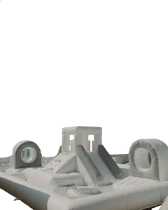 सफेद सॉफ्ट प्ले उपकरण बच्चों का inflatable कैसल बाउंसिंग हाउस और पानी की स्लाइड पार्टियों और खेल के मैदानों के लिए