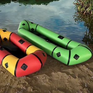 Weißes Wasser Aufblasbares Floß Boot Packraft 0,7mm PVC 5,6LHS Leichtgewicht für 1-2 Personen