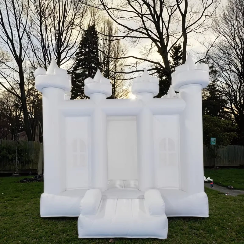 White Wedding Indoor Outdoor Kid Playing Toy PVC Portable Inflatable Castle Bounce House Jumping