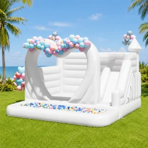 White Wedding Inflatable Bounce House Suitable for Wedding and Party Occasions