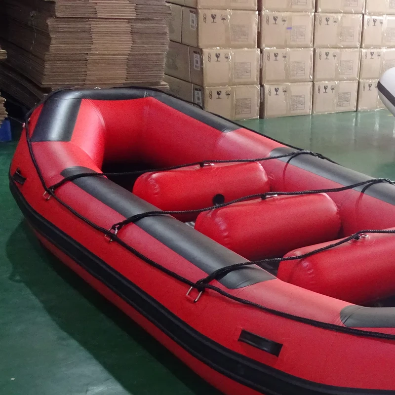 Bote inflable de rafting en aguas bravas, artesanías de juego acuático, balsa de aguas blancas con piso en I para pesca de carpas