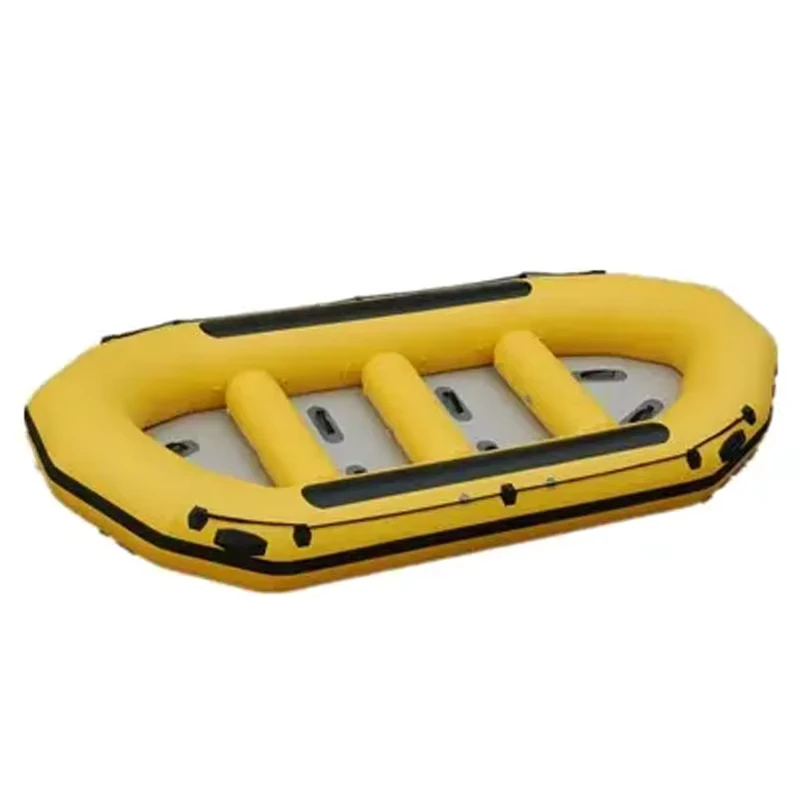Bote de Rafting em Águas Brancas, Bote de Vida Amarelo em PVC Hypalon, Barco Inflável de Remo 3.8m R-380