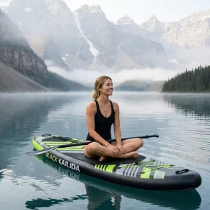 Wide Inflatable Stand up Paddle Board Double Layer Ultra Light PVC Non Slip Deck for Yoga and Lake Paddle