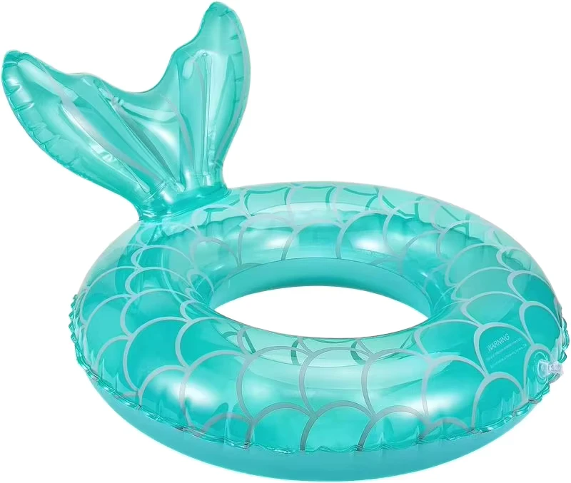Wilda Umweltfreundlicher PVC Aufblasbarer Meerjungfrauenschwimmring Grün Pink für Kinder Wassersport 90cm Fabrikpreis