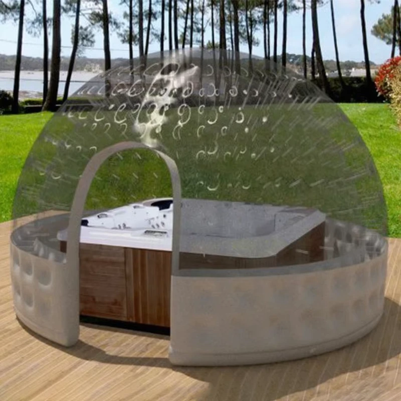 Tente de spa gonflable chaude d'hiver avec massage à l'eau et douche 0,9 mm en PVC Garantie de 3 ans