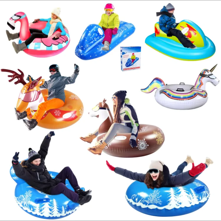 Produtos de Inverno Infláveis de PVC, Brinquedos de Inverno, Equipamento de Rebocar para Descer na Neve, Tubo de Neve, Luge