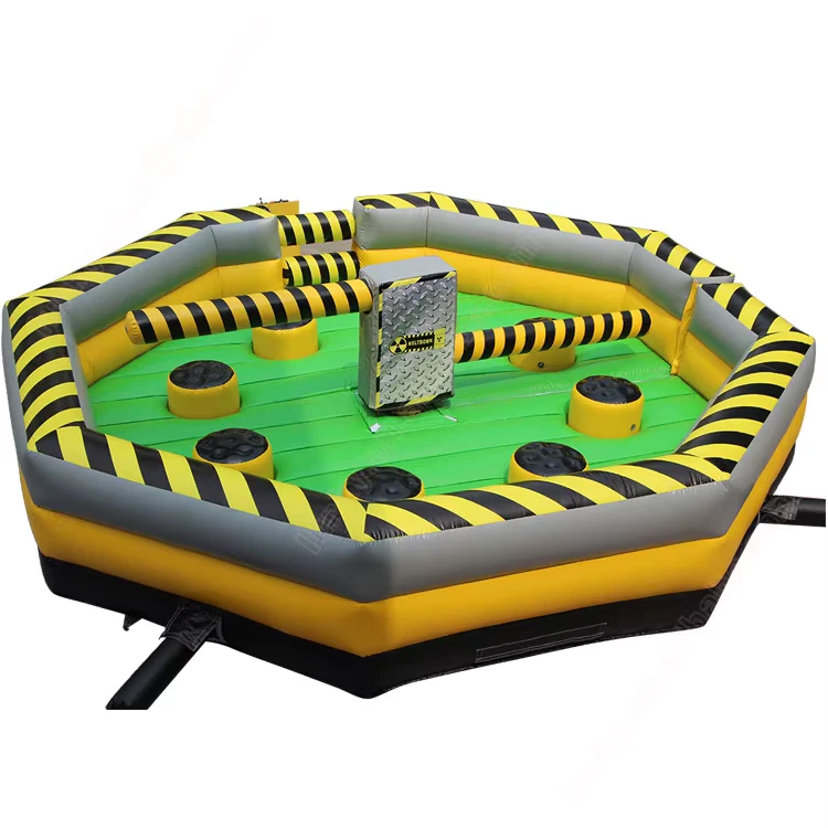 Jeu mécanique gonflable Wipeout, personnalisé, 220V, 8 personnes ou personnalisé, fosse à balles intérieure, ISO CE