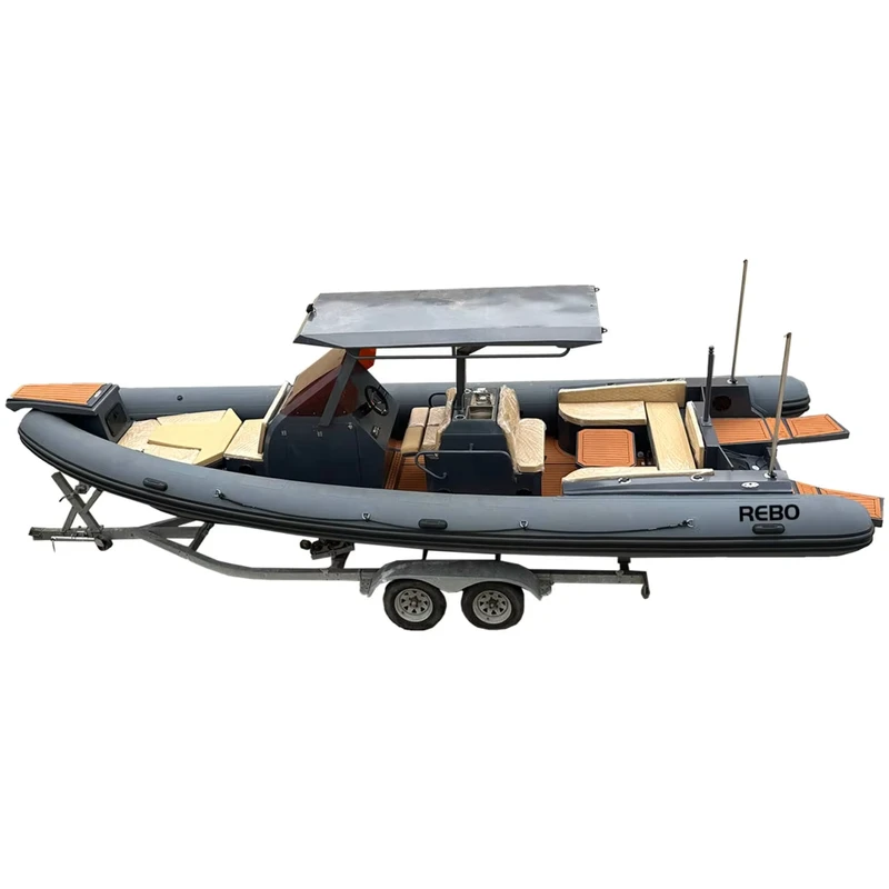Bateau gonflable RIB860 de luxe de 28 pieds avec toilettes, coque en aluminium durable, BBQ