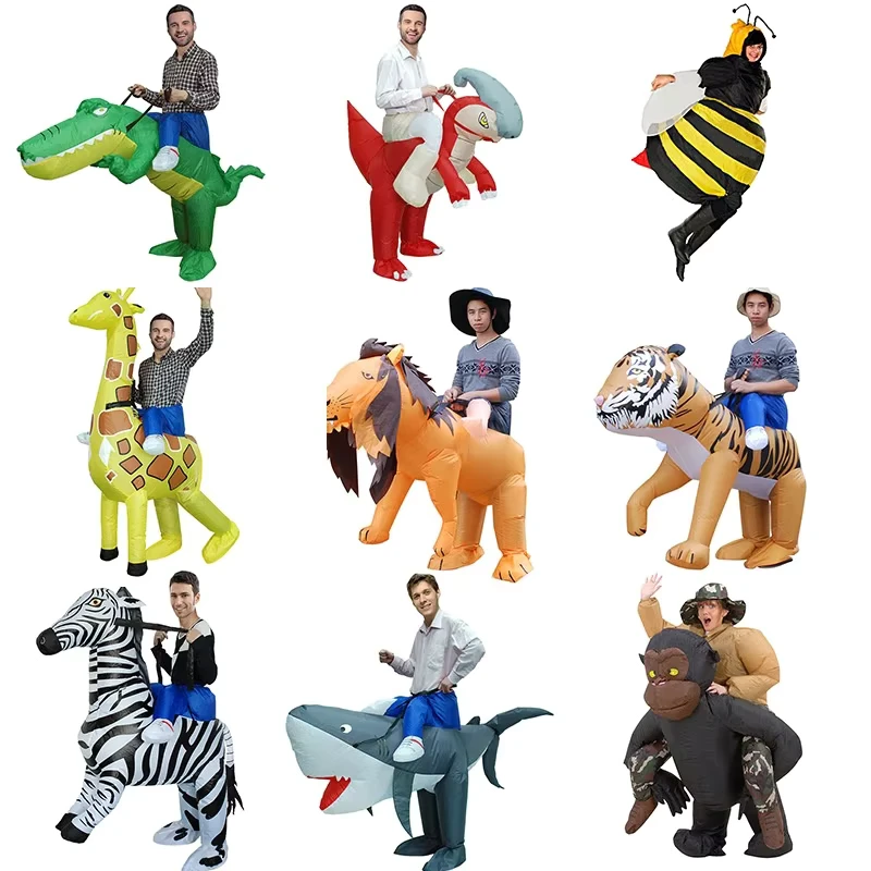 Women Men Kids Funny Animal Inflatable Costume Halloween Christmas Carnival Party Ride on Costumes
