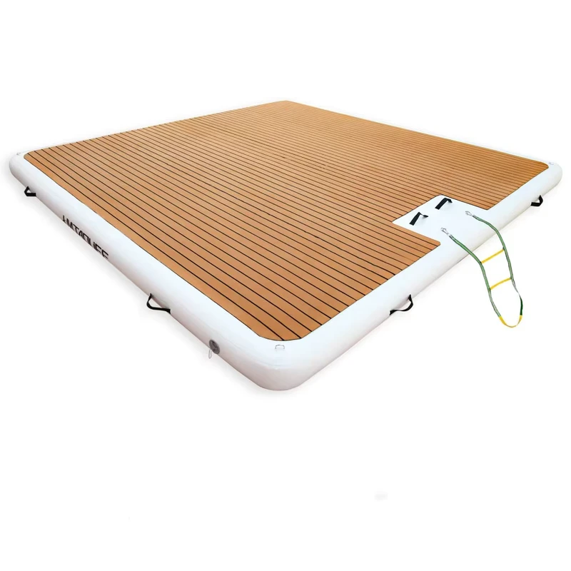 Houten PVC Water Drijvend Eiland Opblaasbare Steiger Jet Ski Steiger Drijvend Platform