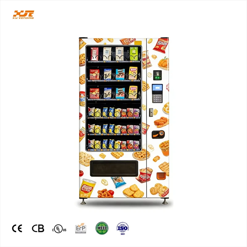 XY-DLE-8C 공간 절약 스낵 및 음료 자판기 병 음료 및 칩 자판기