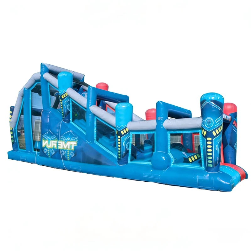 Curso de Obstáculos Inflável Temático de Fitness Xtreme, Material PVC, Ecológico, Equipamento de Desafio para Crianças e Adultos, Comercial