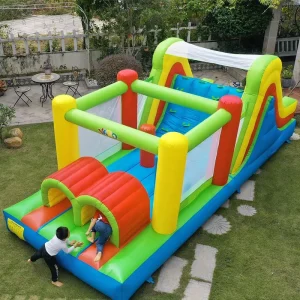 YARD Residential Inflatable Bounce House Bouncy Castle Obstacle Course Game with Blower