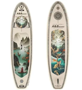 YASKA Drop Stitch Inflatable Surf Fishing Stand Up Paddle Board Single Fin Removable Non slip Portable Unisex