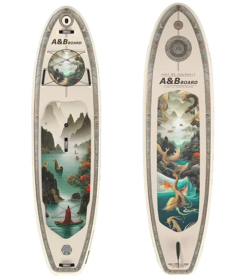 YASKA Drop Stitch planche de paddle gonflable pour la pêche, single fin amovible, antidérapante, portable, unisexe