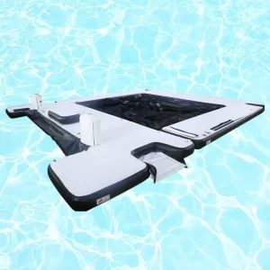 Plataforma Flotante Inflable Y&G Large Sports Island Ring para Moto de Agua, Plataforma de Muelle para Diversión Acuática