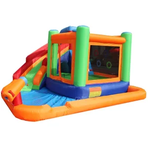 Yard Bounce Water Bounce Slide Combo Inflatable Wet Slide Jump Castle Backyard Inflatable Swimming Pool Combo Nylon Jumpers