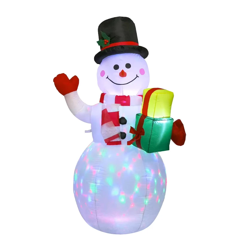Modello gonfiabile di pupazzo di neve LED da giardino, decorazione natalizia felice, regalo di Babbo Natale
