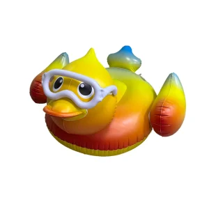 Aufblasbarer gelber Entenpool-Float, aufblasbares Tier zum Reiten für Kinder, PVC-Schwimmbecken für Kinder