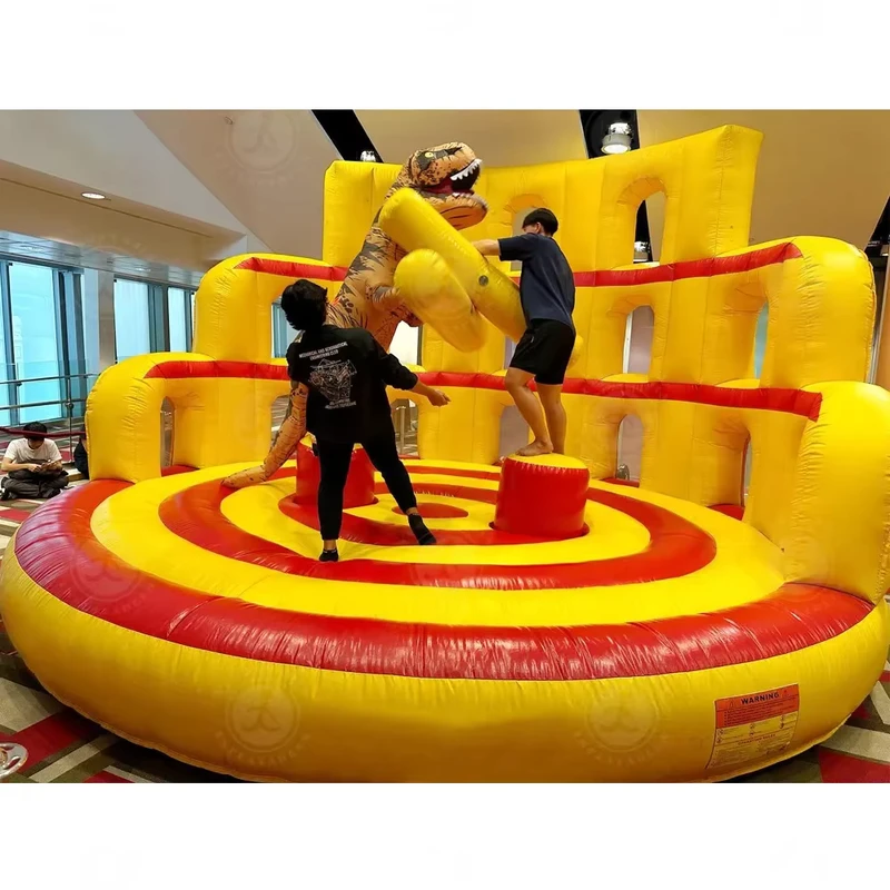 Arena gonfiabile per giostre gladiatoriale in PVC giallo Colosseo Guerriero
