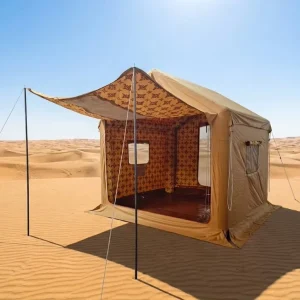 خيمة قابلة للنفخ بتصميم مجلس يمني مقاومة للماء لأربعة مواسم مع أرضية قابلة للنفخ متوافقة مع خيمة هوائية 600D