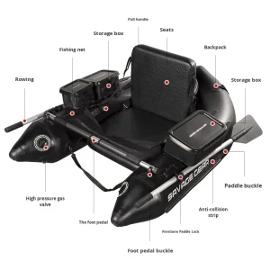 ZM Eco Friendly PVC Inflatable Kayak Folding Single Person Thickened Lure Fishing Boat 2m 1 Year Warranty