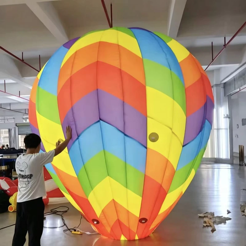 젠메이 부풀릴 수 있는 무지개 열기구, 야외 행사 장식용 LED 조명 포함