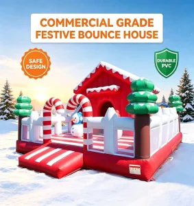 commercial christmas inflatable bounce house heart love theme 20x20x13FT heavy PVC jumper blower outdoor