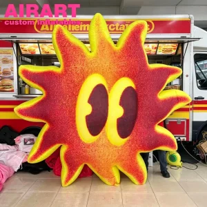 Figura de globo inflable de sol de dibujos animados para festival de comida, flor de sol inflable para decoración de pequeñas fiestas en interiores