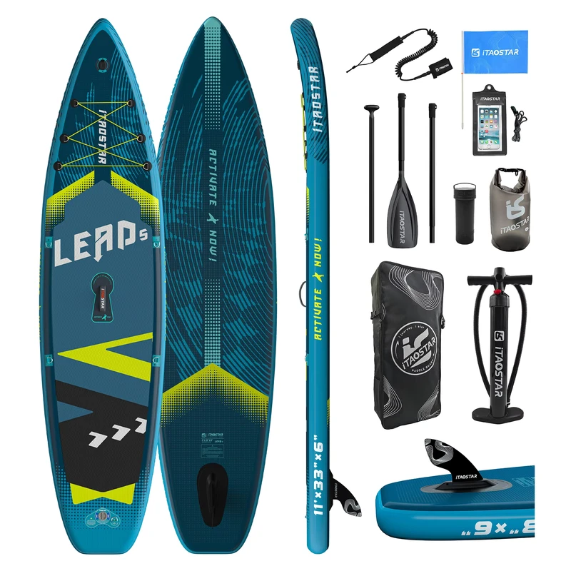 iTAOSTAR 11'x33"x6" Lead L02D 11ft Prancha de Paddle Inflável para Adultos - Prancha de Paddle Stand Up Inflável