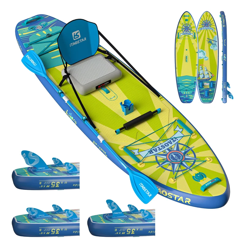 iTAOSTAR Journey J07C 11'x35"x6" Tablas de paddle inflables OEM para turismo familiar Stand Up Paddle Board
