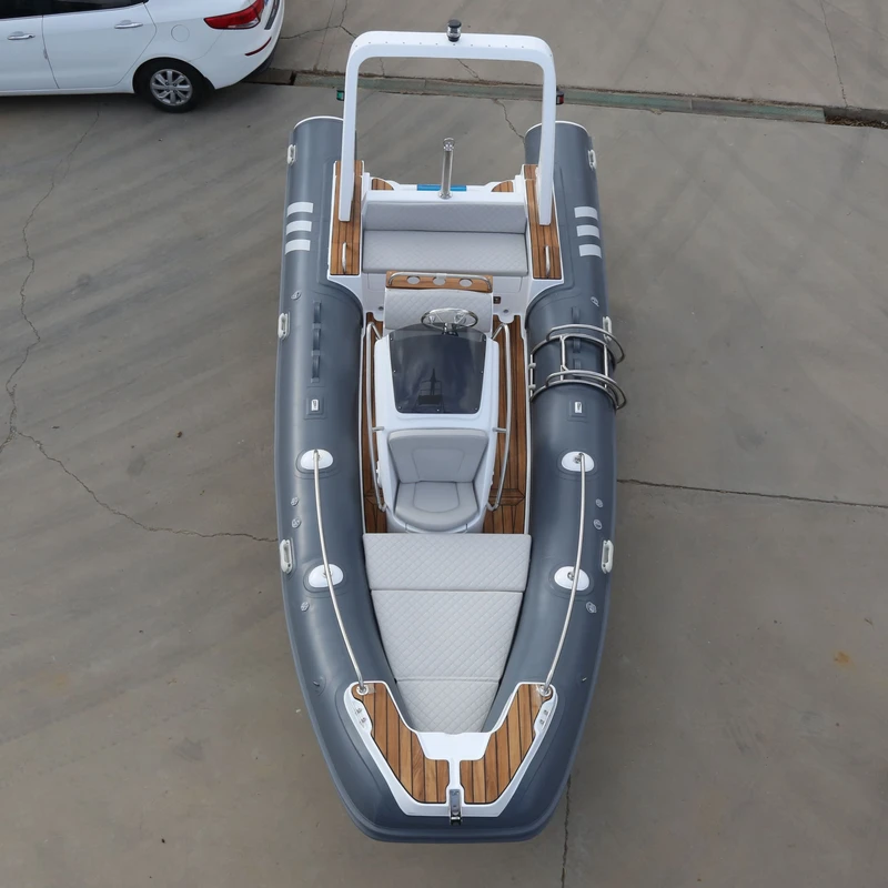 Bodi Perahu Aluminium Hitam Mewah 25-kaki Orca Hypalon SP Rhib Perahu Inflatable RIB760